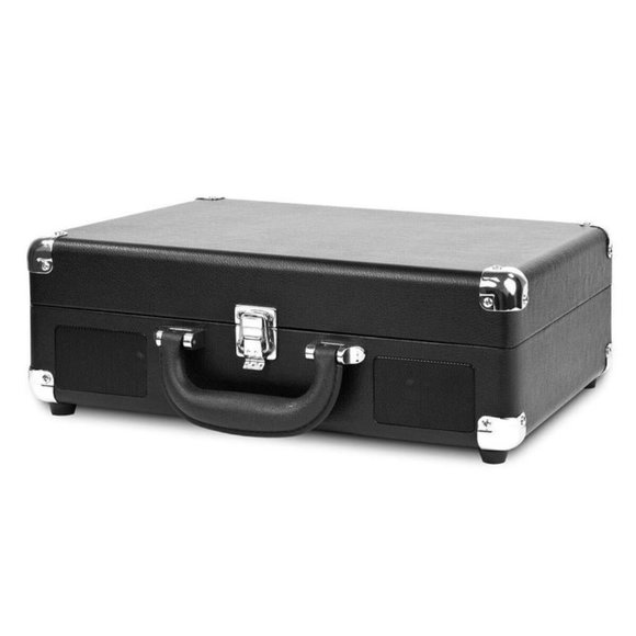 VITROLA JOURNEY BLUETOOTH SUITCASE RECORD PLAYER VSC-550BT CLASSIC BLACK DESIGN - Picture 3 of 6